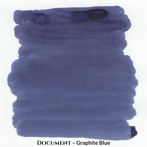 Inkforge Document Graphite Blue water-resistant pigment fountain pen ink in a 30 ml bottle