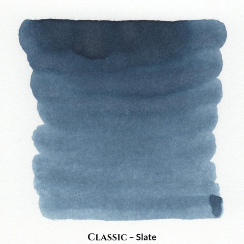 Inkforge Classic Slate moody grey-blue fountain pen ink in a 60 ml bottle