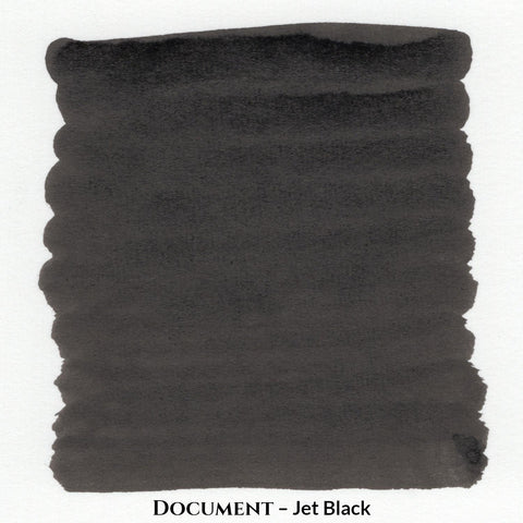 Inkforge Document Jet Black water-resistant pigment fountain pen ink in a 30 ml bottle