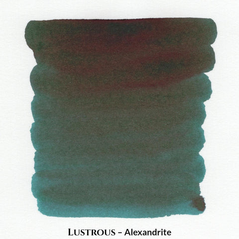 Inkforge Lustrous Alexandrite teal fountain pen ink with fuchsia sheen in a 30 ml bottle