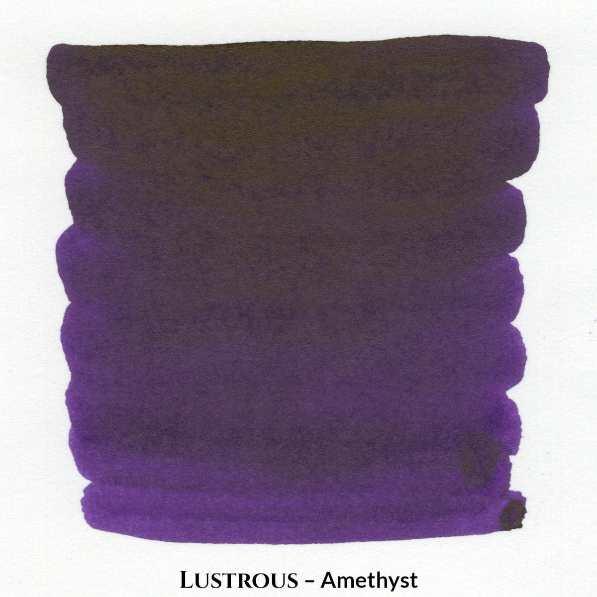 Inkforge Lustrous Amethyst purple fountain pen ink with brass sheen in a 30 ml bottle