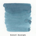 Inkforge Radiant Boreal Lights icy teal fountain pen ink with multicolor shimmer in a 30 ml bottle