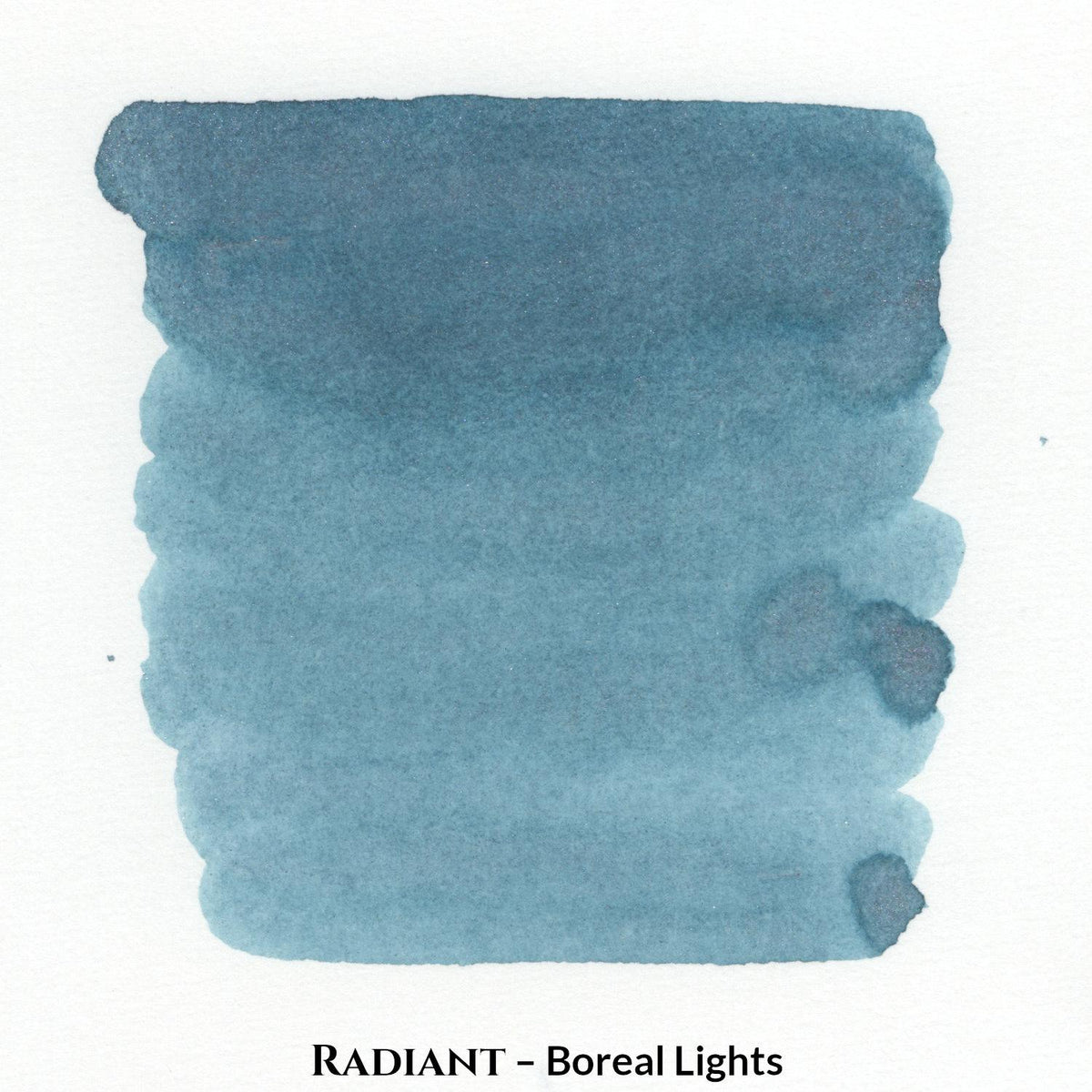Inkforge Radiant Boreal Lights icy teal fountain pen ink with multicolor shimmer in a 30 ml bottle