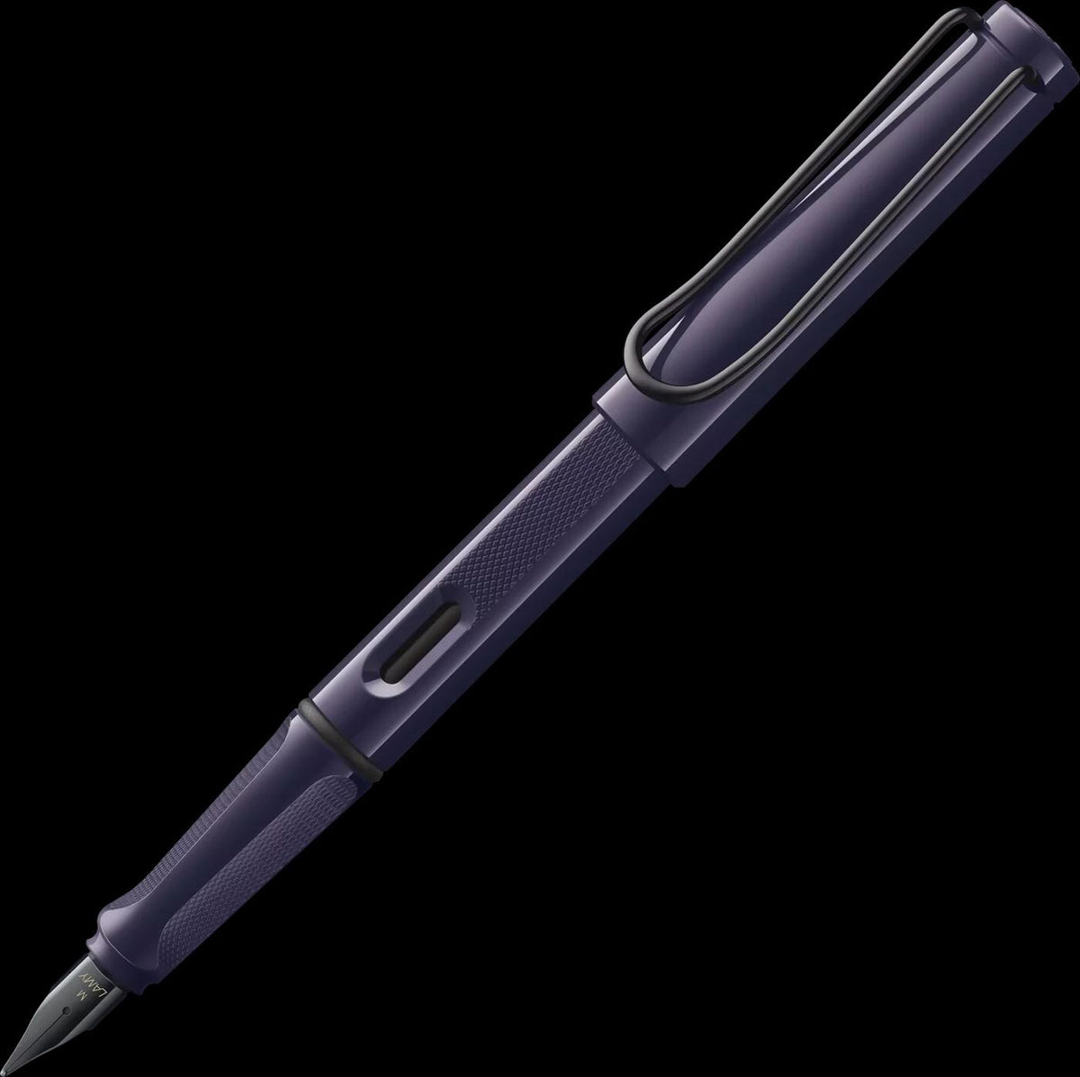 Close-up of the textured body and ink window on a LAMY Safari 2026 fountain pen