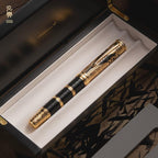 Dragon cap and crossbow-style clip detail on the Hongdian D5 Qin Dynasty fountain pen